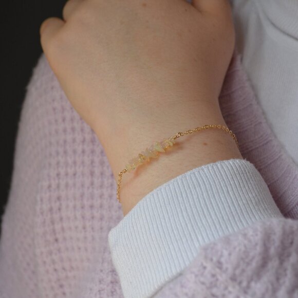 Opal Chip Row Bracelet in Gold - Picture 5 of 10